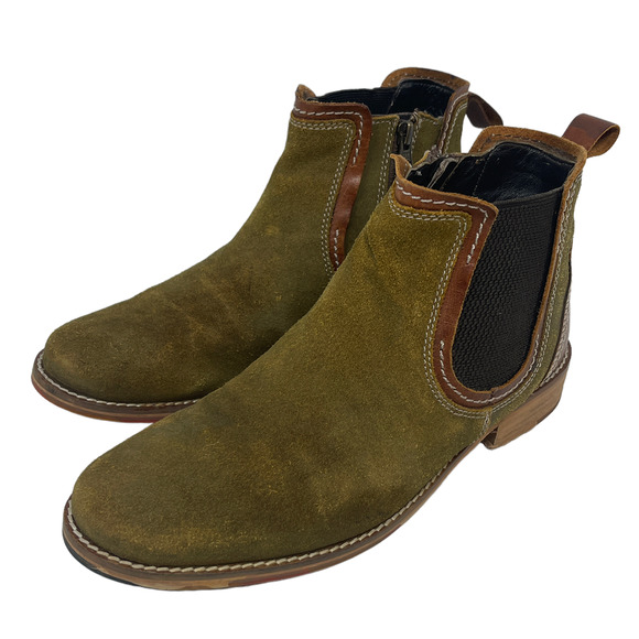 Testosterone Men’s Olive Green Pull On Suede Chelsea Boots size 41 main image 9